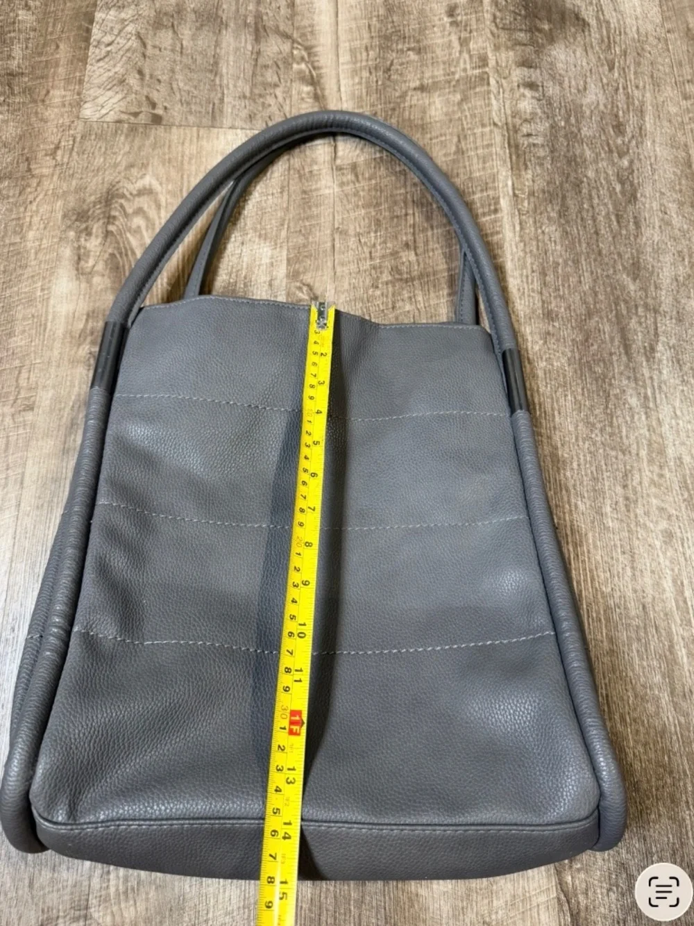 Neiman Marcus Dark Gray Faux Leather Shopper purse hand Tote Bag Travel Beach